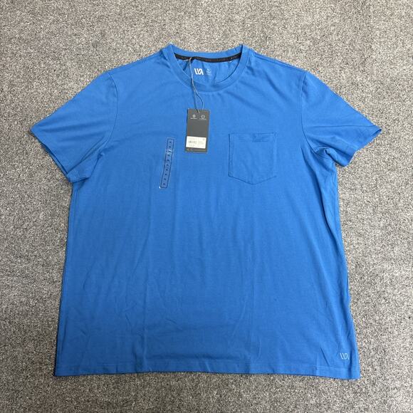 NWT VRST Mens XL Blue Short Sleeve Essential Pocket Breathability Tee Workout - Picture 1 of 8